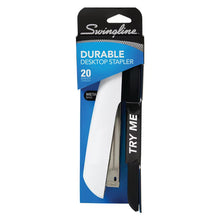 Swingline Manual Durable Desk Stapler, Antimicrobial, 20 Sheets, Black/White