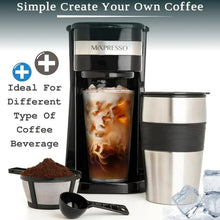 Mixpresso 1-Cup Drip Coffee Maker, Personal Single Serve Coffee Maker & 14oz Travel Mug