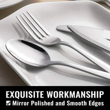 48-Pieces Silverware Set for 8, Stainless Steel Flatware Cutlery Utensil Set forks and Spoons, Kitchen Tableware Set