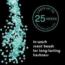 Downy Unstopables scent booster beads shown for long lasting freshness up to 25 weeks from wash