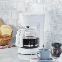 Mainstays 12 Cup Coffee Maker, 1.8 Liter Capacity, White, New Condition, Medium Roast Type