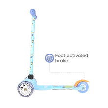 Bluey Light Up Wheel Tilt and Turn Toddler Scooter, 3 Wheel Kick Scooter for Kids Ages 3+, Blue
