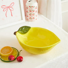 Mainstays Yellow Ceramic Lemon Bowl, 8.07" L x 5.51" W x 2.75" H