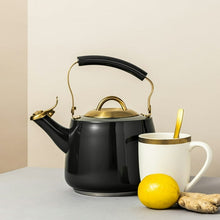 Thyme & Table Stainless Steel 1.8L Stovetop Tea Kettle - Black & Gold