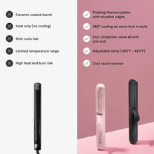 L'ange Hair Le Duo 360 Airflow Styler, Titanium Flat Iron Hair Straightener (Black)