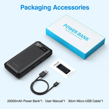 JIUMESS 20000mAh Power Bank Portable Charger with Cables, USB Battery Pack Compatible for iPhone & Android Cell Phone