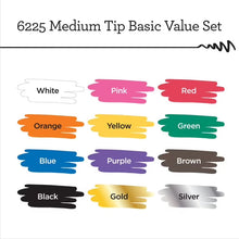 Apple Barrel Multi-Surface Paint Pens Basic Value Set, Medium Tip, 12 Piece