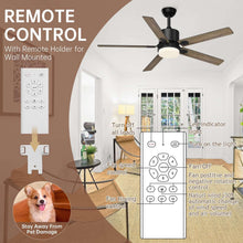 SKEVEN 52 ''Ceiling Fan with Light and Remote, Ceiling Fan 6-Speed Reversible DC Motor, Suitable for Outdoor Terraces, Bedrooms
