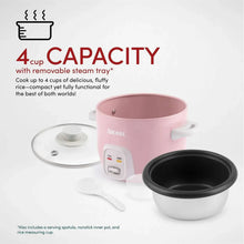 AROMA 4-Cup (Cooked) / 1 Qt. Rice & Grain Cooker, Pink