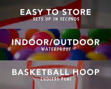 Foxprint Portable Basketball Ball Pit for Toddlers, 47.2" x 23.6" x 29.1"