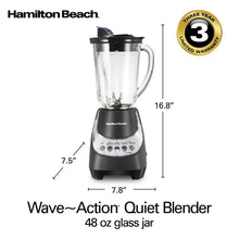 Hamilton Beach Wave Action Blender for Kitchen, 48 oz Jar for Smoothies and Shakes, Black