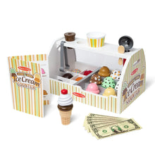 Melissa & Doug Wooden Scoop and Serve Ice Cream Counter With Play Food and Accessories (28 Pcs)