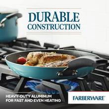 Farberware Easy Clean 3 Pcs Nonstick Frying Pan Set, Dishwasher Safe, 8 Inch, 9.75 Inch, 12 Inch, Aqua
