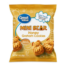 Great Value Mini Bear Honey Graham Cookies, 1 oz, 10 Snack Packs