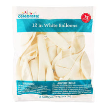 12" White Latex Balloons, 15 Pieces, by Way To Celebrate