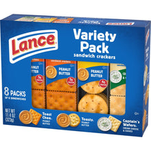 Sandwich Crackers, Variety Pack, 3 Flavors, 8 Individually Wrapped Packs, 6 Sandwiches Each - Brands For Less USA