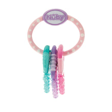 Nuby IcyBite Textured and Soothing Teether for Baby, Multicolor Keys on a Ring