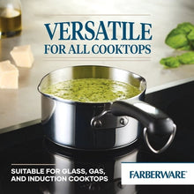 Farberware Brilliance 1 Quart Saucepan with Pour Spout, Induction Compatible, Metal Utensil and Dishwasher Safe, Stainless Steel