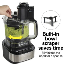 Hamilton Beach 10 Cup Food Processor and Chopper with Stack & Snap Design, Extra Large Chute and Bowl Scraper, Black
