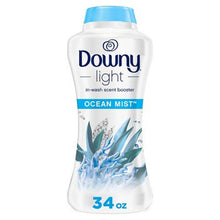 Downy Light 34 oz Liquid Fabric Softener with Downy Ocean Mist scent booster beads in white bottle