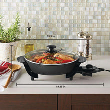 Mainstays 12" Round Ceramic Skillet, Black,Nonstick, 1200W, Removable Temp Control, Dishwasher Safe