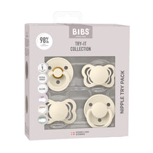 BIBS Pacifier Try-it Collection, Size 1: 0-6 Months, Ivory