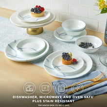 Corelle Blue Ribbons 12-Piece Glass Dinnerware Set (Service for 4)