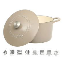 Martha Stewart Everyday Eastwick 7 Quart Enamel on Cast Iron Dutch Oven Taupe