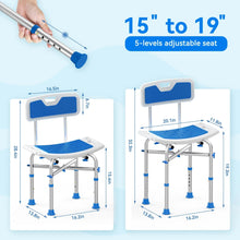 KEKOY Shower Chair with Back 500lb, Height Adjustable Bath Chair for Shower, Heavy Duty Bath Stool for Tub for Elderly, Senior, Handicap, Tool-Free Assembly