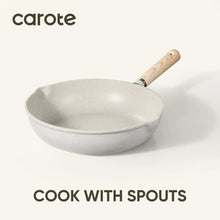 Carote Nonstick Cookware Set 8-Piece,Kitchen Pots and Pans Set,Stay-Cool Handles,Induction Compatible,Cookware Set for RV and Camping,Beige
