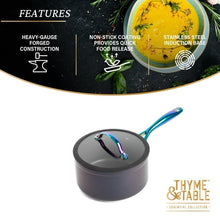 Thyme & Table 2.5 QT Non-Stick Sauce Pan with Glass Lid - Rainbow, Signature Collection