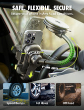 Bracketron OneClick 3-in-1 Car Phone Mount for Dashboard, Windshield & Vent with 7” Flexible Gooseneck, One-Handed Click Grip, 360° Rotation, TemperBond Suction