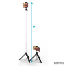 Bower 6-in-1 Multi Selfie Tripod with Smartphone & GoPro Mount, Rechargeable Wireless Remote - Black