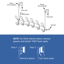 Mainstays SnugFit 6-Hook Over-the-Door Towel and Robe Rack, Black