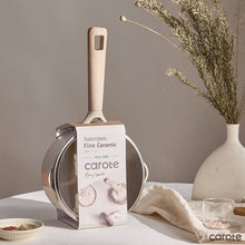 Carote Ceramic 2QT Non Stick Sauce Pan with Lid, 7" Non-Toxic Cooking Pot Bon Appetit, Taupe, Compatible with All Cooktops