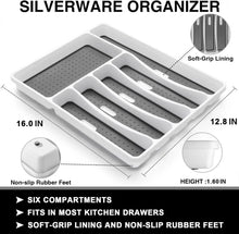 48-Piece Silverware Set with Organizer, Stainless Steel Silverware Flatware Set for 8, Kitchen Utensils with Steak Knives, Mirror Polished Dinner Knife, Forks, Spoons, Tableware Serving Tray