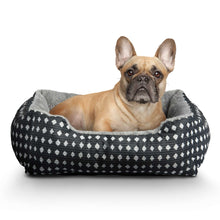 Vibrant Life Dog Bed, Cat Bed, Puppy Bed, Plush Cuddle Bed for Small Breeds, 19" x 15",Black & White Diamonds