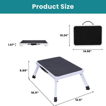Gianna Foldable Step Stool with Non-Slip Platform & Rubber Feet, 1-Step Ladder with Carrying Handle, 330lbs Capacity Sturdy Metal Foldable Stool for Indoor & Outdoor Use，Black