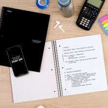 Five Star 1 Subject College Ruled Notebook Plus Study App, 8.5" x 11", Black, Poly, Spiral, 100 Sheets