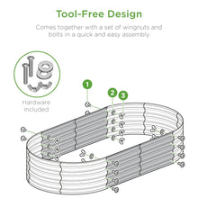 Best Choice Products 4x2x1ft Outdoor Raised Metal Oval Garden Bed, Planter Box for Vegetables, Flowers - Charcoal
