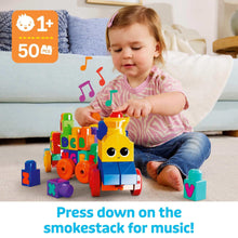 MEGA BLOKS Toy Blocks ABC Musical Train with Sounds and Music (50 Pieces) for Toddler