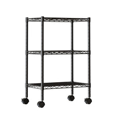 edx 3 Tier Metal Shelving Unit, 23.62"W x 13.78"D x 30"H Height Adjustable Wire Storage Shelves Holds Up to 750 LBS, Black
