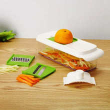 Mainstays 11 Pieces Multi-Function Nice Dicer and Mandoline, Stainless Steel, Green Glaze, 820g