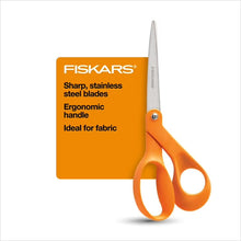 Fiskars 8 Inch Original, Orange Handled Scissors for Adults