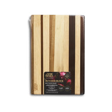 Thyme & Table 18x12 Multi-Wood Butcher Block with Non-Slip Silicone Feet