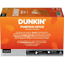 Dunkin’ Pumpkin Spice Artificially Flavored Coffee, Keurig K Cup Pods, 10 Count Box