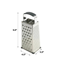Mainstays Soft Grip Stainless Steel Grater 9" 4 Sided Silver