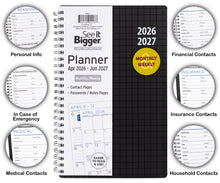 See It Bigger M/W Planner, Medium (5.5" x 8.75"), Black, 15-Month: Apr 2026 - Jun 2027