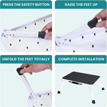 Gianna Foldable Step Stool with Non-Slip Platform & Rubber Feet, 1-Step Ladder with Carrying Handle, 330lbs Capacity Sturdy Metal Foldable Stool for Indoor & Outdoor Use，Black