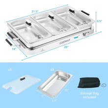 Costway Food Warmer Buffet Server 450W Stainless Steel Electric Warming Tray for Parties